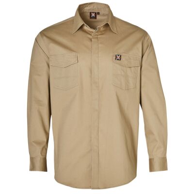 Mens Stretch WorkShirt with 2 front flap pockets Thumbnail